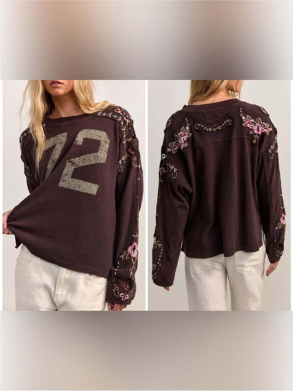 NWT Free People We The Free Lilith Tee - chocolate brown - XS